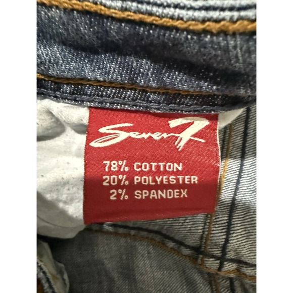 SEVEN 7 WOMENS JEANS SIZE 28 CLANIC FLARE MEDIUM WASH LOW RISE DENIM - Picture 4 of 8